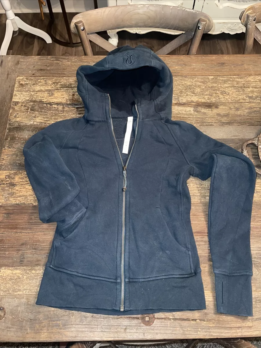 Lululemon Scuba Hoodie Full Zip Jacket Jaded Green Thumb Holes Size 4 EUC 118