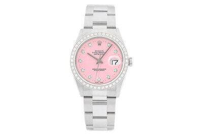 Rolex Datejust Pink Diamond 18K White Gold & SS Oyster Band Watch