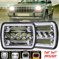 For 1986-1995 Jeep Wrangler Yj 1984-2001 Cherokee Xj New 5x7 7x6 Led Headlight