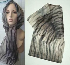 15.5" x 60" cut panels Semi-sheer Animal Print Pattern for Scarfs needs edging 3