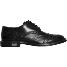 DOLCE & GABBANA Shoes Black Leather Oxford Wingtip Formal Men EU39 / US6 1050usd