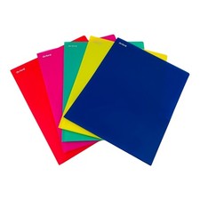 25 Plastic Folders Oxford Poly 2 Pocket Portfolio 11 x 8.5 Assorted Colors