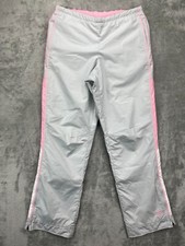 VTG Nike Women's Windbreaker Pants Lined Y2K Gray Pink Striped M 8-10 