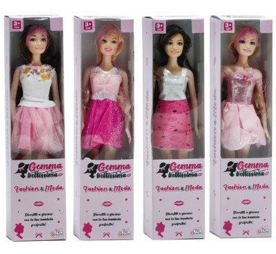Set 4 tlg Puppen Spielpuppe Typ Barbie mit Kleidung Spielzeug für Mädchen