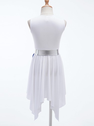 Vestido túnica de alabanza contemporánea lírico asimétrico bloque de color para niñas - Imagen 8 de 55