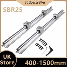 25mm Linear Slide Guide Shaft SBR25-400mm-1500mm 2 Rail+4 SBR25UU Bearing Block