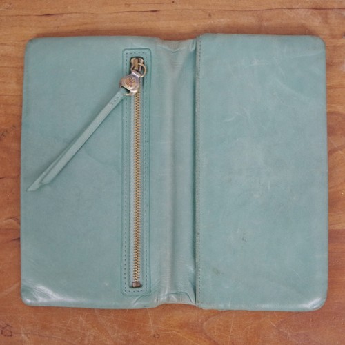 Hobo Sea Foam Green Leather Snap Closure Wallet