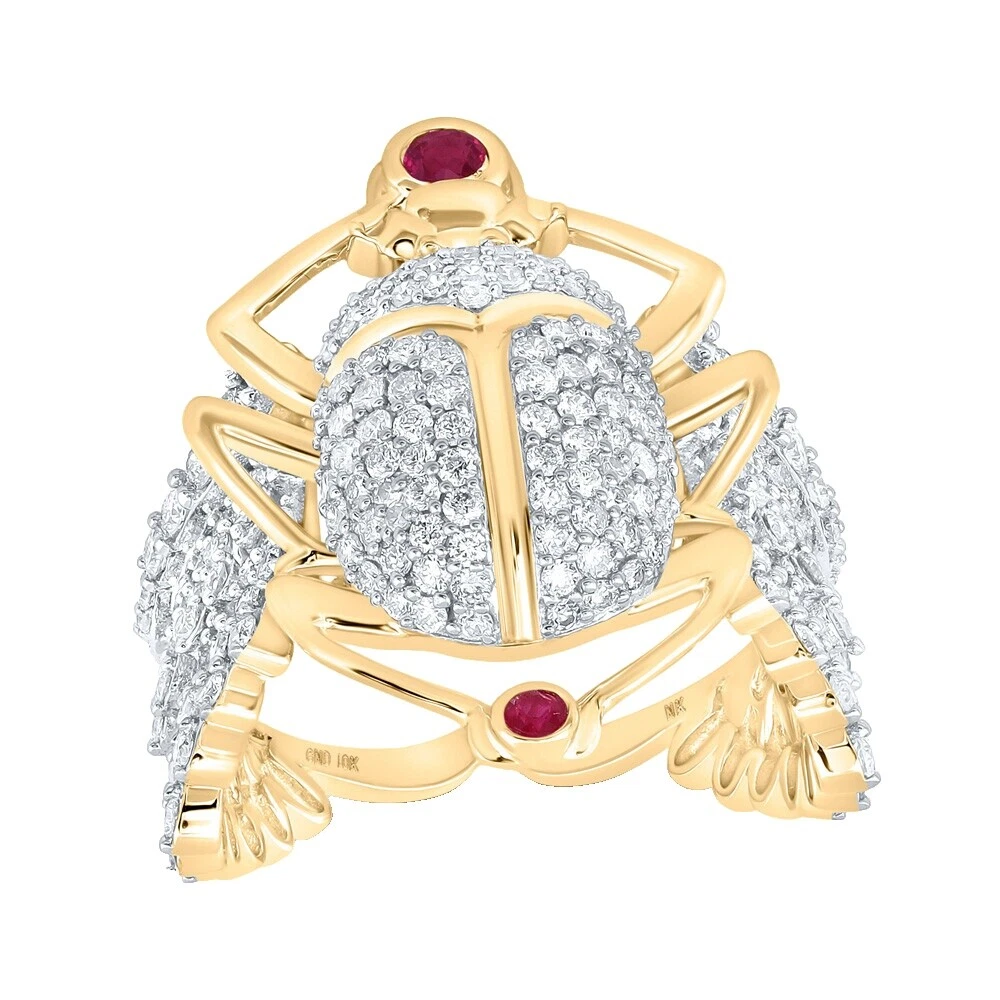 Anillos de 10k Oro Amarillo Rubí de banda para De hombre