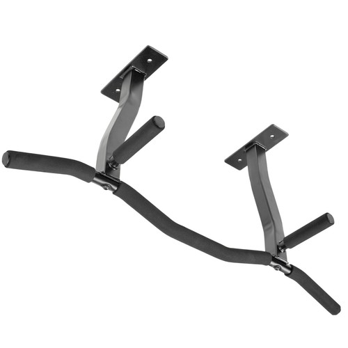 Ultimate Body Press CMP Ceiling Mounted Pull Up Bar w/ Reversible Risers, Black