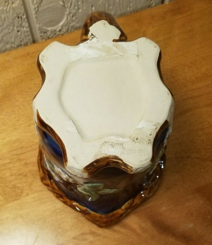Vintage Wanjiang Nouveau Majolica Pitcher with Raspberry Flowers & Berries - Picture 5 of 5