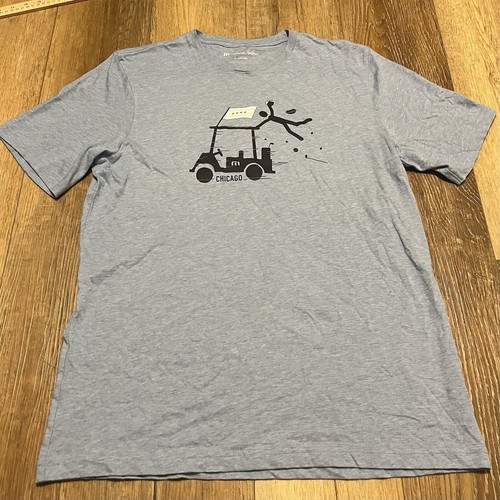 Travis Mathew Represent 2.0 Tee Men’s Lg Blue Golf Cart Beer Chicago Cotton - Imagen 3 de 7