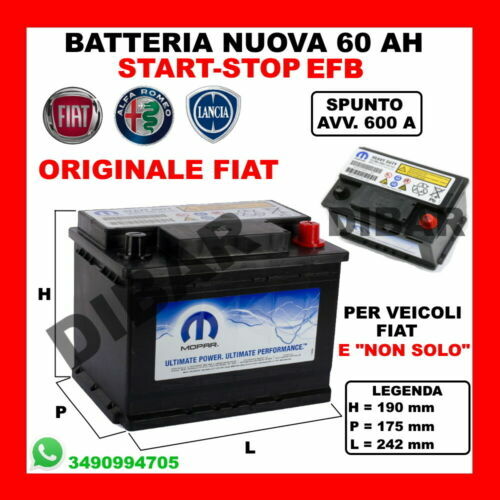 Batteria Auto FIAMM TR600 EcoFORCE AFB 60AH 600A Per Veicoli Start&Stop