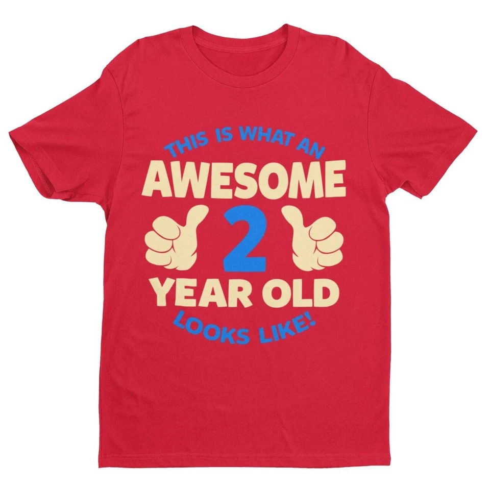 Boys 2nd Birthday T Shirt This Is What An Awesome 2 Year Old looks Like Gift - Image 2 of 4