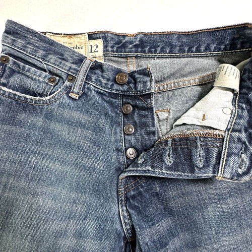 Abercrombie Baxter Low Rise Slim Boot Cut Jeans Boys 12 Button Fly Medium Wash - Picture 2 of 9