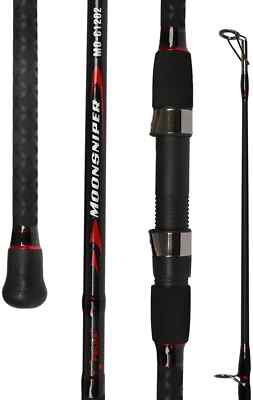 Surf Casting Fishing Rod 2-Piece Graphite Travel Solid Carbon Fiber Cast Pole