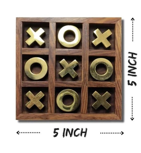 Wooden Tic-Tac-Toe Game with Glass Lid for Adults - Picture 7 of 7