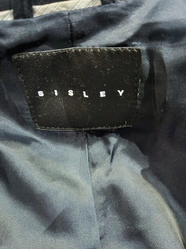 SISLEY Used Cotton Coat Men Size 50 Black XYR396L - Picture 6 of 11