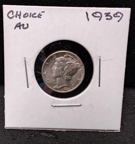 1939 MERCURY SILVER DIME- CHOICE AU - HO47