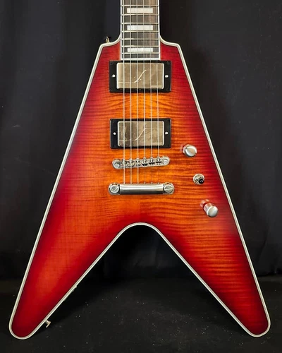 Epiphone Flying V Prophecy Aged Bengal Tiger Burst, Electric Guitar with Premium
