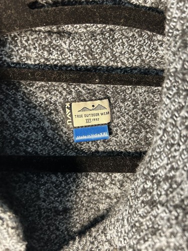 Kavu Acacia Shirt Jacket Shacket Sz XXL Oversized Blue Black Camping Button Up - Picture 3 of 8