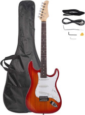 39 Inch Rosewood Fingerboard Electric Guitar,Electric Guitar Beginner Kit Solid