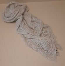 Mixit White Knit Scarf Wrap Shawl Sparkle Glitter