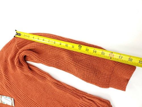 Boohoo Women's Oversized Rib Cropped Open Cardigan Size S/M Toffee Knit - Picture 4 of 6