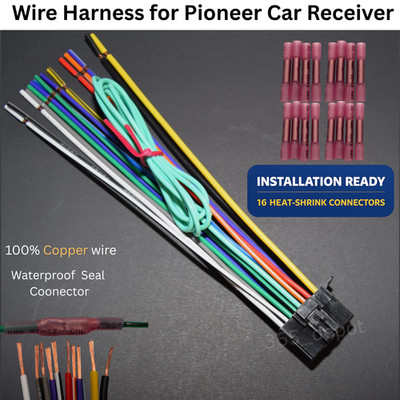 POWER WIRE HARNESS FOR PIONEER AVH120BT AVH-120BT Kit With Connectors