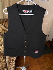 Ben Davis Work Vest Black Twill Made in USA Size XL