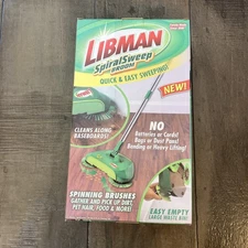 Libman Green Spiral Sweep Push Broom No Batteries or Cords Quick and Easy