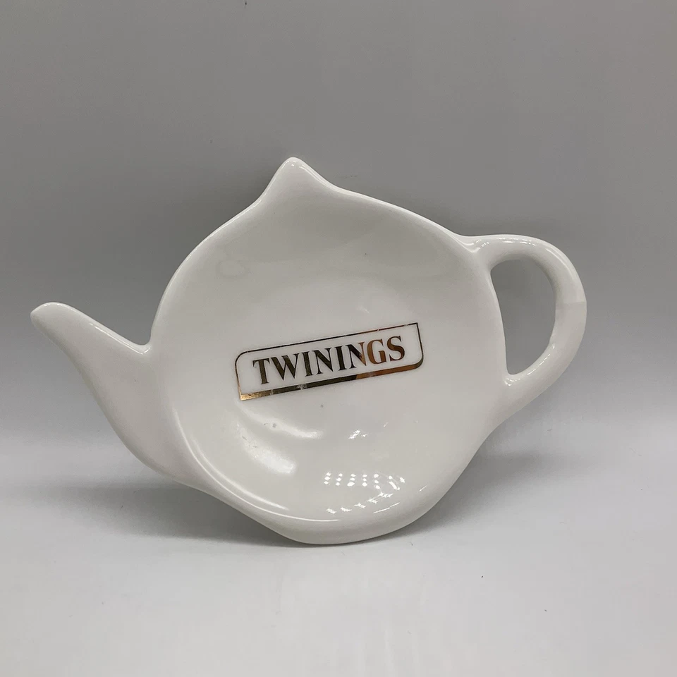 Cucchiaio cucchiaio bustina ceramica bianca forma teiera marca Twinings - Immagine 2 di 3