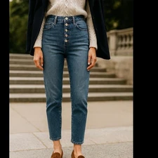 J Brand Heather Electric Dream Size 24 Button Fly High Rise Straight Leg Jeans