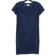 Joie Dress Shift Sheer Minimalist Classic Preppy Quiet Luxury Casual Blue Small