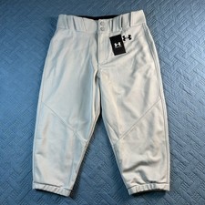 Under Armour Youth Boys' Utility Baseball Knicker pants in a light gray Medium