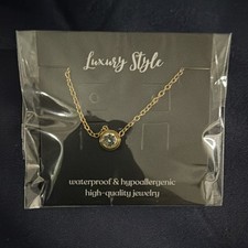 18K Gold Plated Steel Pendant Necklace Waterproof Hypoallergenic Round Chain