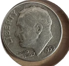 1958 Roosevelt Dime circulated  State 90% Silver 10c US Coin