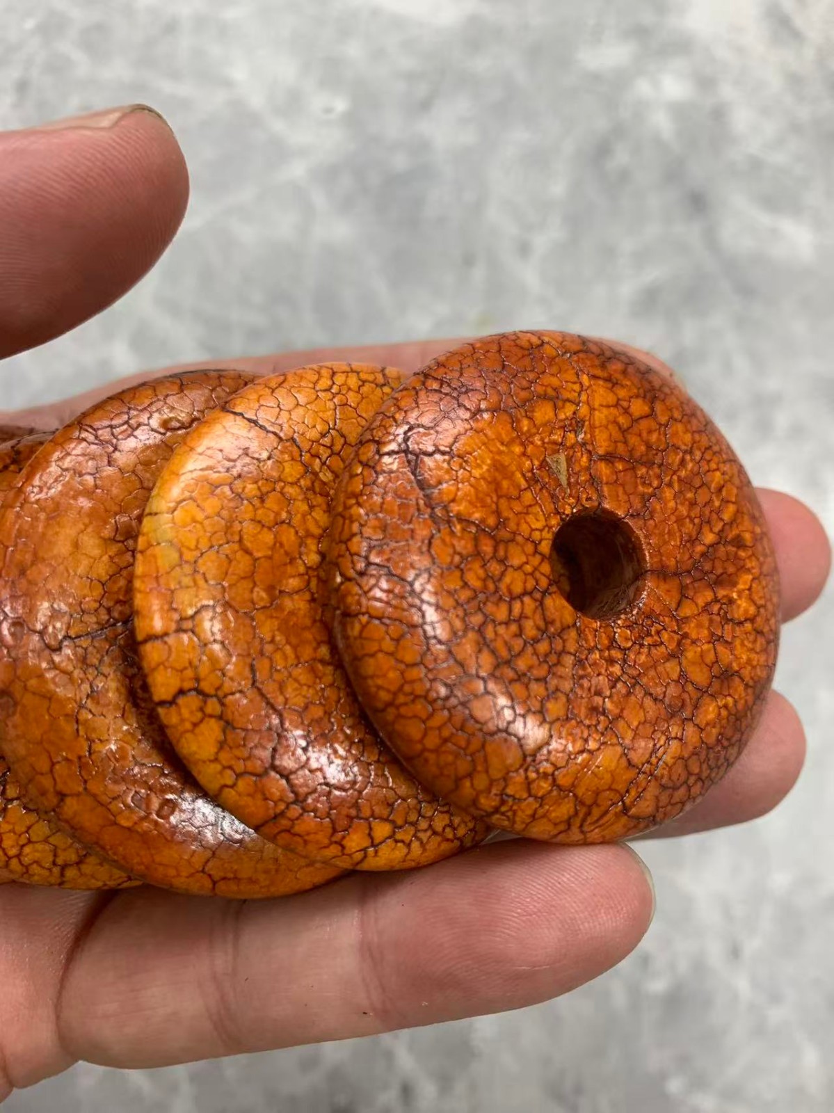 5Pcs Excellent Pure Tibetan Dragon Vein Old Natural Agate Dzi Disc Bead/Pendants