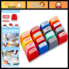 16 Pcs Self-Inking Rubber Stamp Set for Office - Completed, Faxed, Scanned Stamp