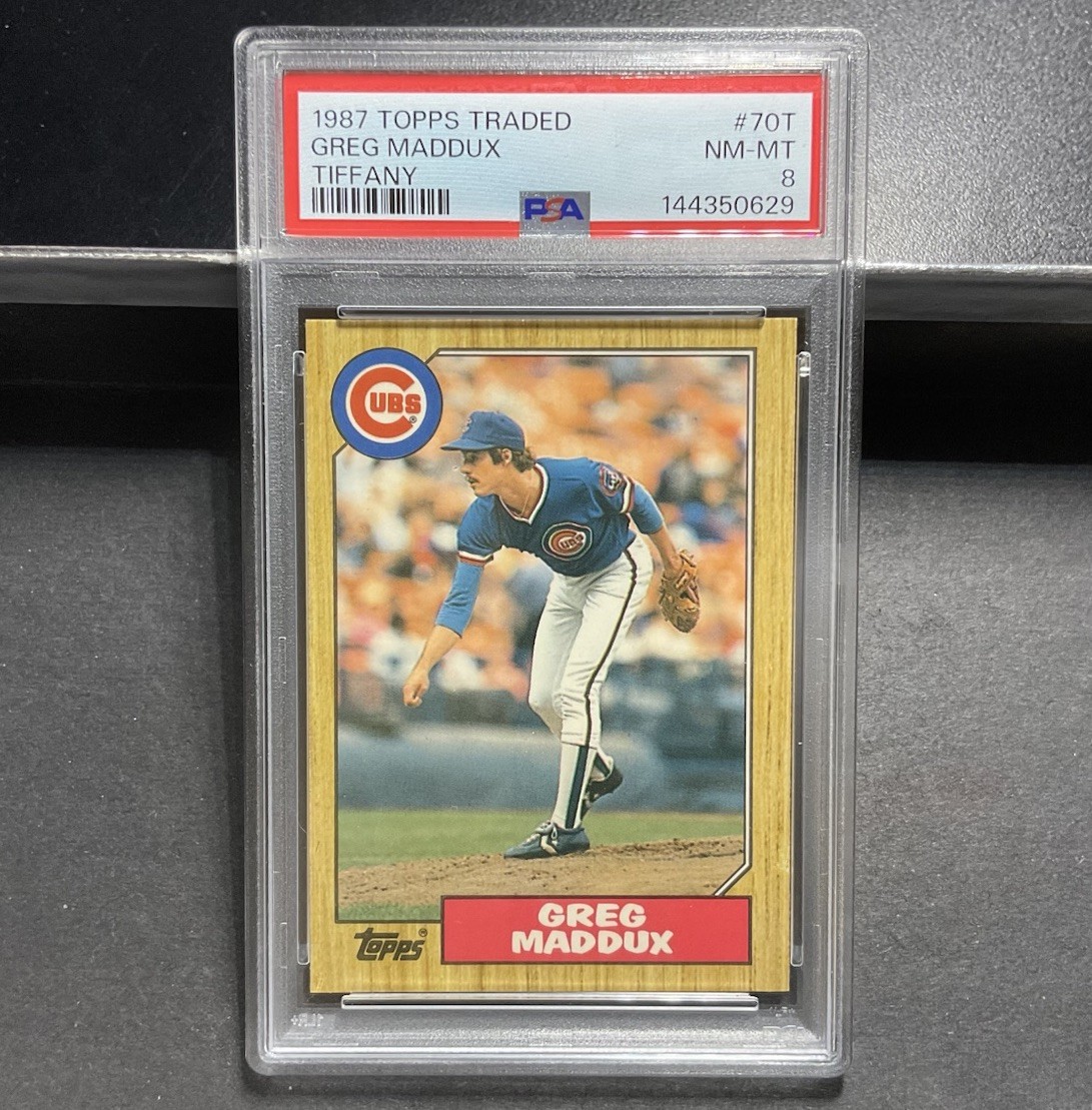 1987 Topps Traded Tiffany #70T Greg Maddux Rookie Baseball Card PSA 8 NM-Mint