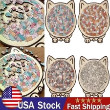 135-Piece Morandi-Colored Cat Shaped Wooden Jigsaw Puzzle Educational Games USA