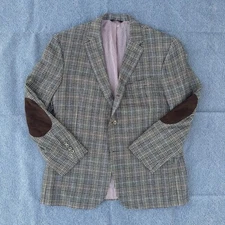 Mr. Sid Check Sport Coat Union Made USA Wool Suede Ivy Style Drake’s Mens 44 New