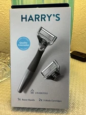 Harry's 5-Blade Men's Razor - 1 Razor Handle + 2 Razor Blade Cartridges Charcoal
