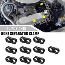 10pcs Black AN10 19mm Car Hose Separator Clamp Oil Line Brake Line Fuel Line
