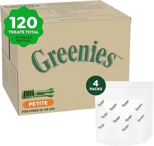 Greenies Original Large Dental Dog Treats, (4) 30 ct Packs (120 Treats) EX dec25