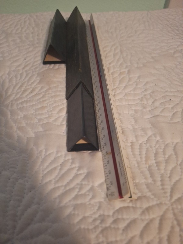 VTG Fullerton No. 971 3 Sided Ruler, Original Box  Made In Italy