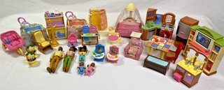 Lot of Mattel Fisher Price Loving Family Dolls Furniture & Accessories