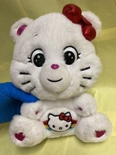 HELLO KITTY x CARE BEARS CHEER BEAR CROSSOVER PLUSH; 9.5 Inches Tall; PreOwned