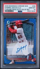 PSA 10 2025 Bowman Chrome Gabriel Davalillo Blue Mega Box Refractor Auto # /150
