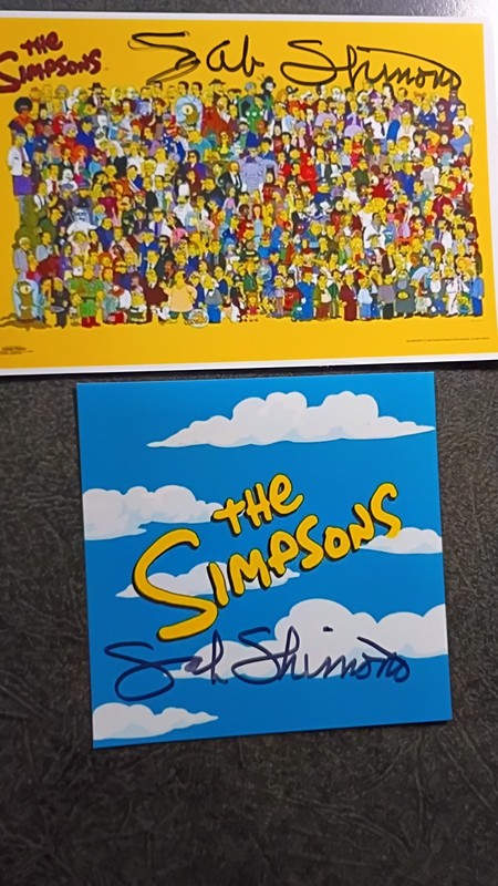 SAB SHIMONO 2 Hand Signed Autograph 4X6 Photo S  - VOICE ACTOR - THE SIMPSONS