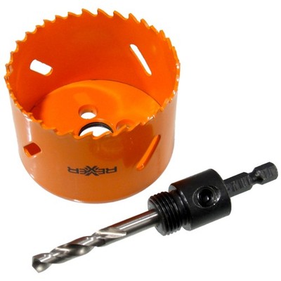 Lochsäge Ø 65 mm HSS Bi-Metall Bohrkrone Dosenbohrer mit Aufnahme für Trockenbau